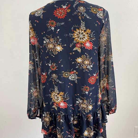 Very J Navy Blue Floral Dress . Size small - Picture 5 of 16